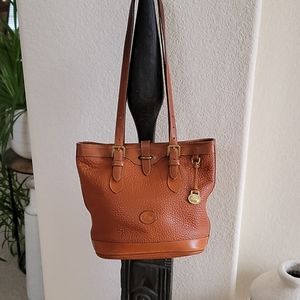 Vintage Cognac Pebbled  Dooney&Bourke Bucket Bag